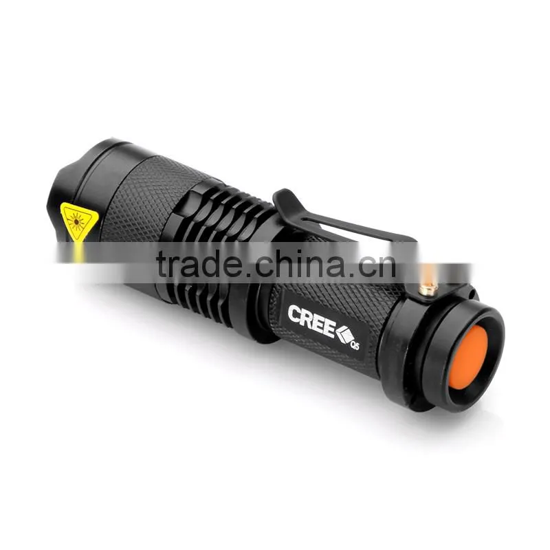 7W 300LM Mini Q5 LED Flashlight Torch Adjustable Focus Zoom Light Lamp