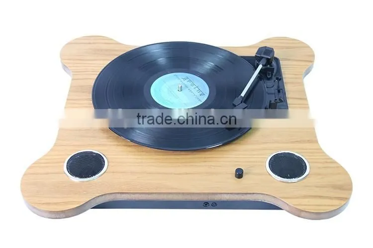 2016 Modern belt driven turntable wooden record player retro gramophone with USB recording