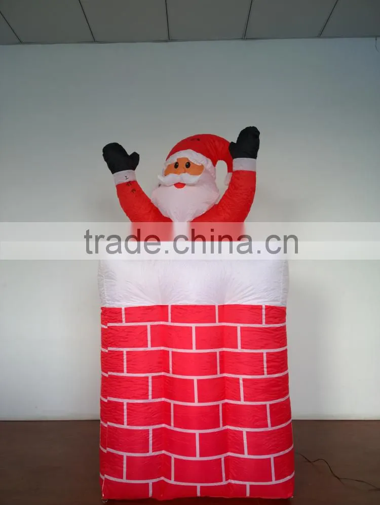 DJ-XT-35 movable santa claus inflatable in the chimney festival decoration lights