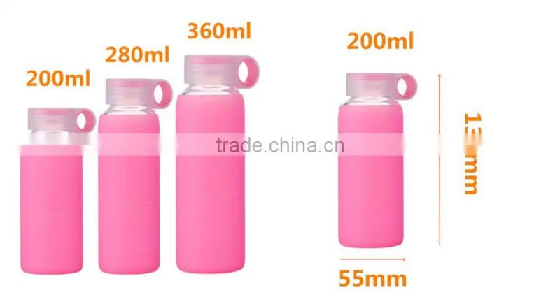 7 oz newest style hot sale clear heat resistant mineral water glass drinking bottle handy to carry around