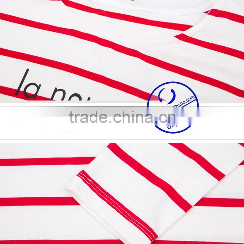 2015 China supplier 100% cotton custom fashion women yarn dyed t shirt wholesale