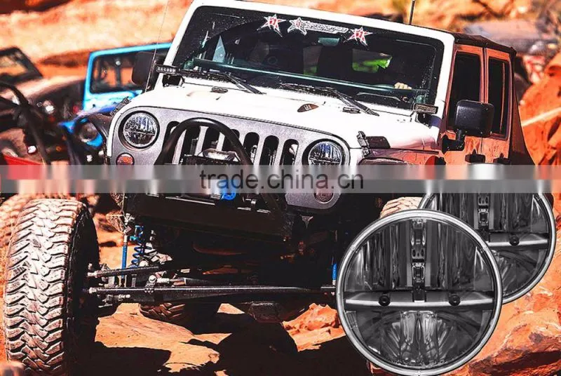 car accessories 7 Inch Round Led Headlight for Jee-p Wrangler Cj Jk Tj Motorcycle Offroad Vehicles