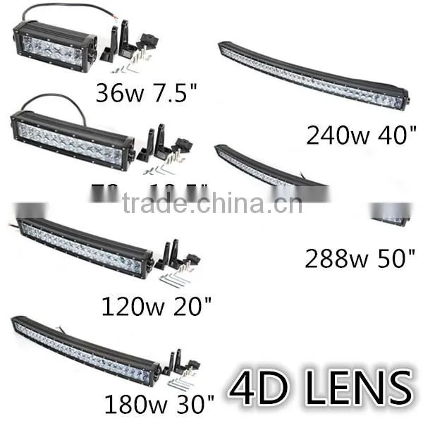 4D Curve Led light bar, 50'' 288w IP67 4x4 atv Offroad, New version led light bar review