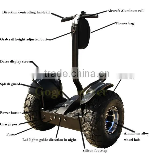2015 hot seling personal vehicle 72V Off Road self-balance electric scooter