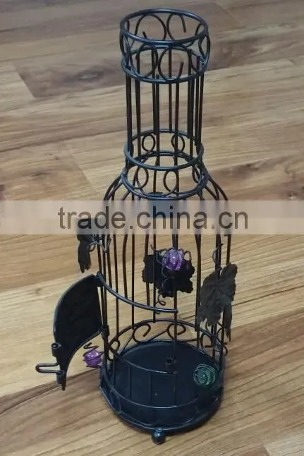 wine bottle shaped classical baking finish metal wine cork holder