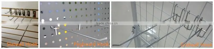 Metal Chrome Wire display Hooks pegboard hook price tag