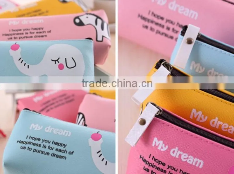 Latest animal pu leather pencil case , pencil bag made in china