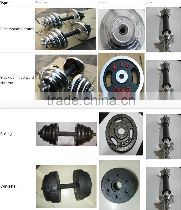 adjustable cast iron chromed Dumbbell set