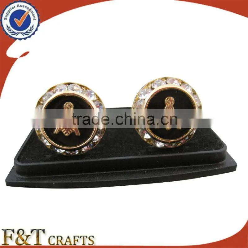 New style hot sales soft enamel epoxy plating gold metal cufflink/cufflink manufacturer