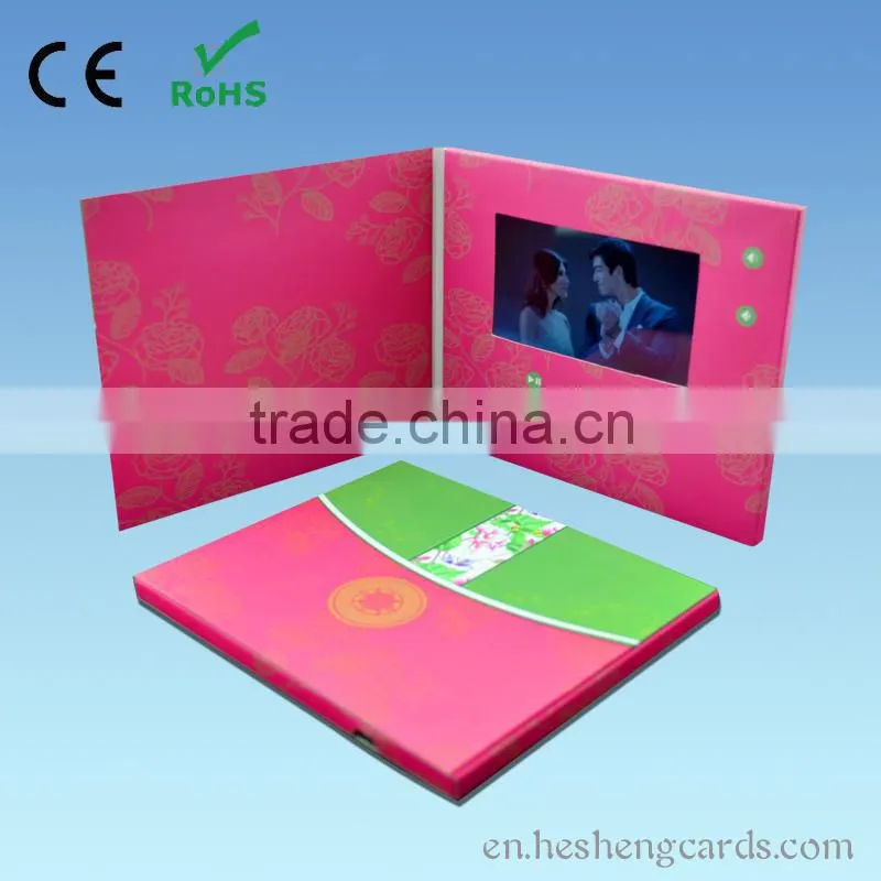 New product invitation lcd video greeting card 5 inch lcd screen