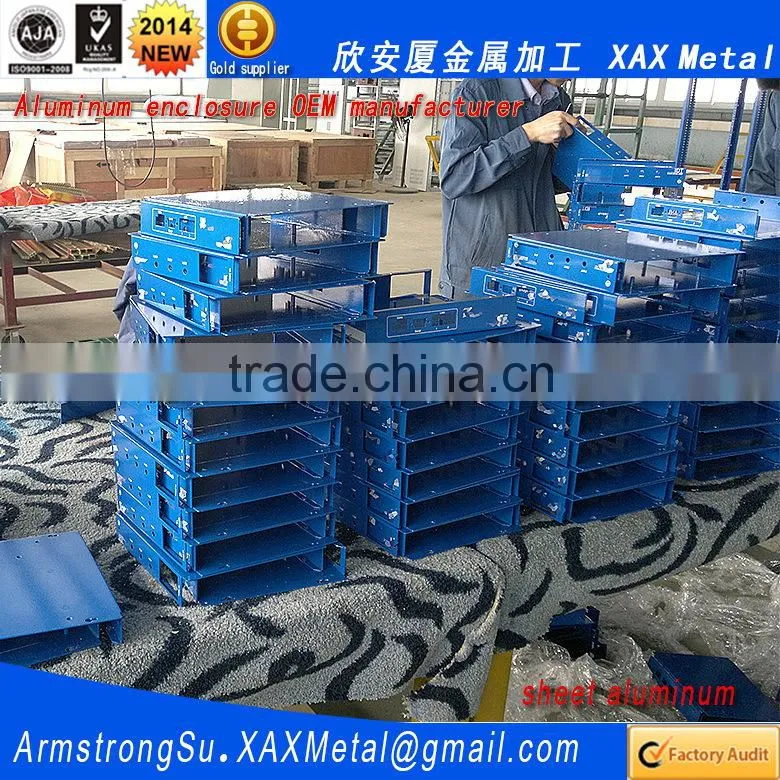 XAX27Alu OEM ODM customized laser cut bend weld plate aluminum network switch case