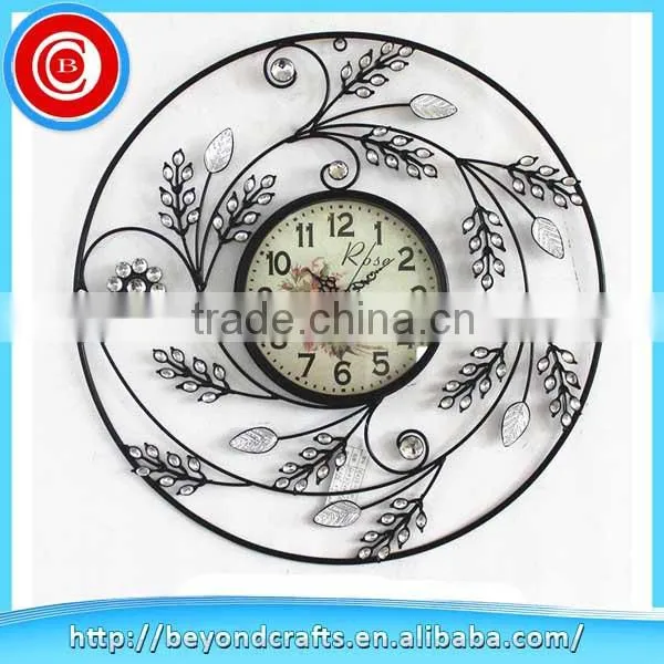 2015 Hot sale fancy home decorative metal wall clock