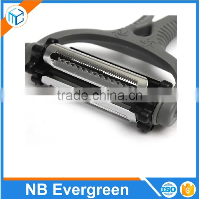 3 IN 1 ROTARY FRUIT VEGETABLE CARROT POTATO PEELER CUTTER SLICER SPEED PEELER