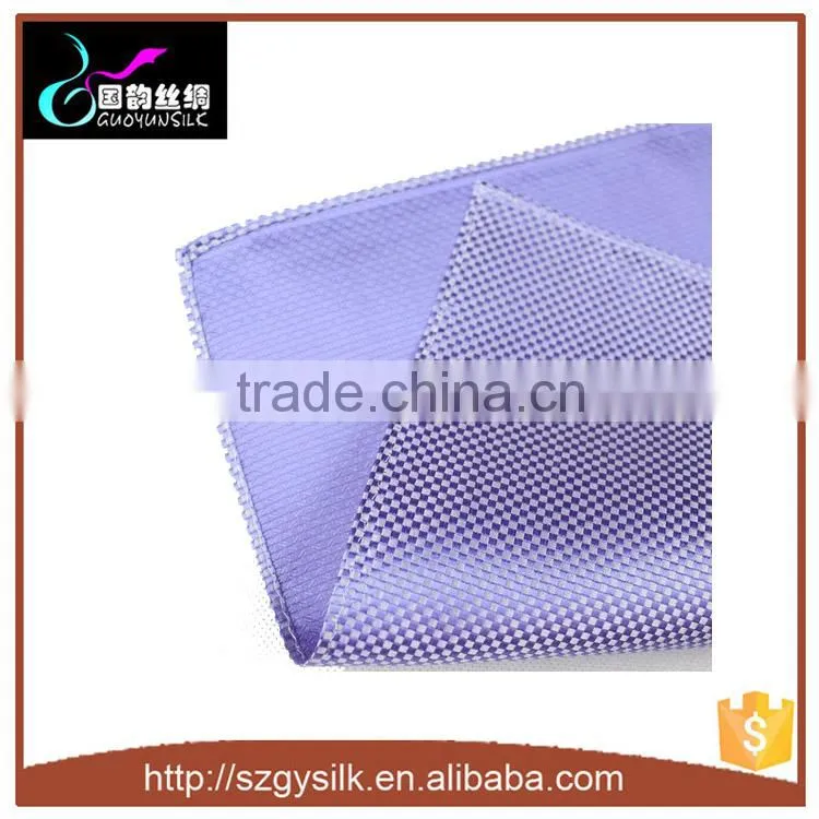 famous brand silk woven custom pocket square in purple color