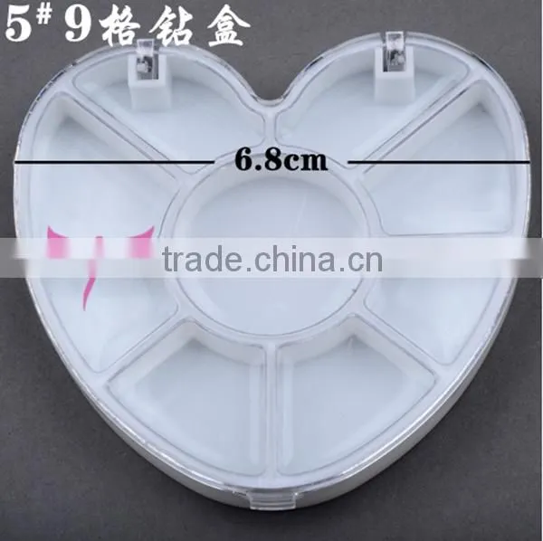 Easam 2015 heart-shaped Nail Art Empty Container,plastic nail containers