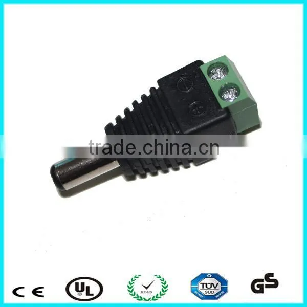 2.1*5.5mm dc camera power connector male dc plug with terminal screws