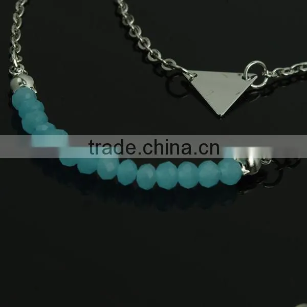 blue crystal intimate fashion teen necklace jewelry, teenage fashion jewelry