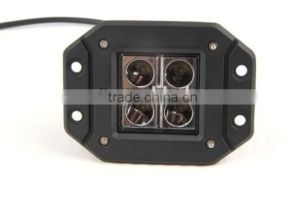 12W 12V Led Work Light with Flush Mount for SUV, Jeep, Offroad High Quality Truck Lights