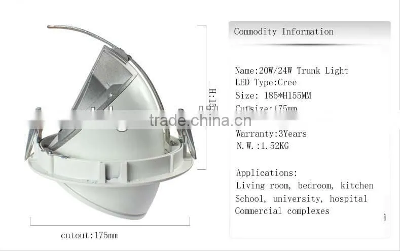 Wholesale price 15W/20W/25W/30w/36w 360 degree cob led ceiling downlight
