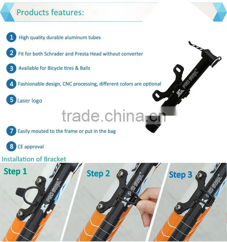 Portable hand bicycle air pump Fit For bike and All Ball