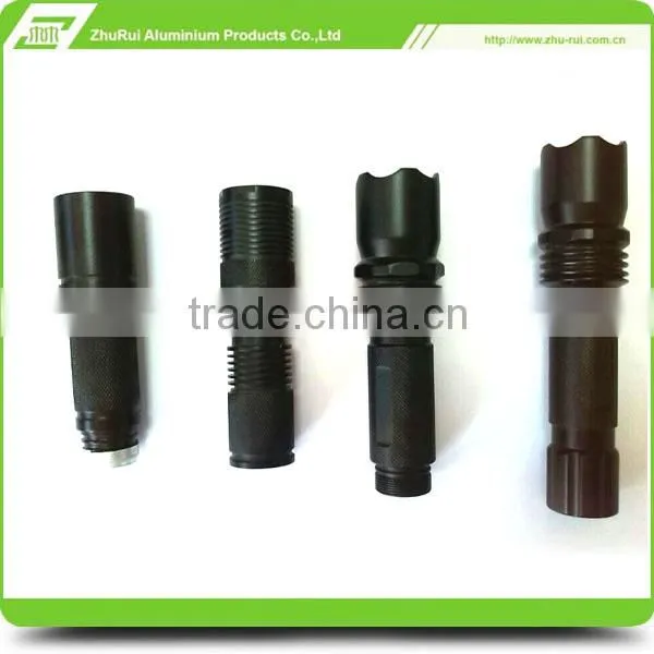 aluminum flashlight torch shell /CNC processing flashlight cover/military flashlight casing