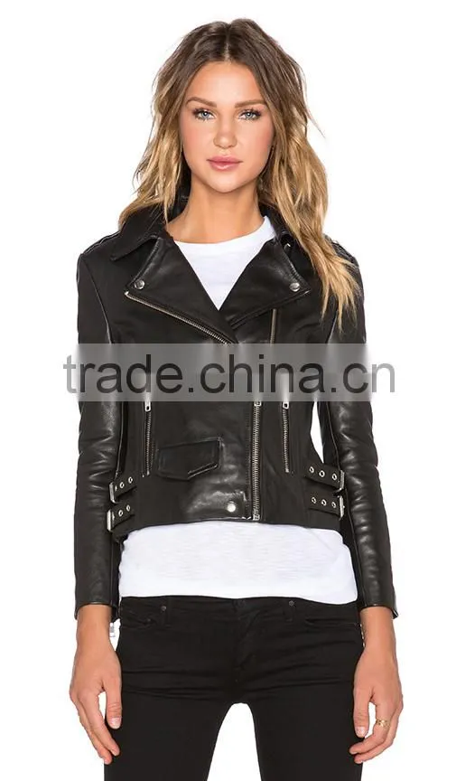 2016 latest design women pure leather jackets for women