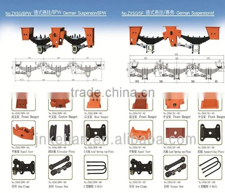 heavy duty tralier parabolic leaf spring