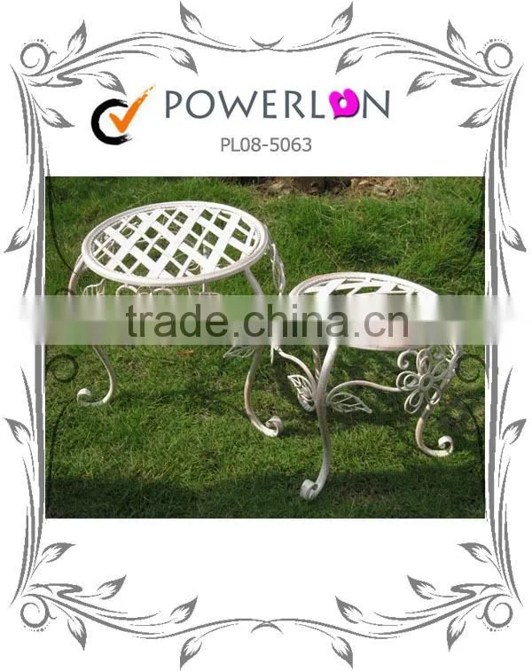 Cheap Price Classic Antique Design S/3 Metal Plant Stand Garden Ornament For Decking Patio J08M TS05 G00 X00 PL08-5092