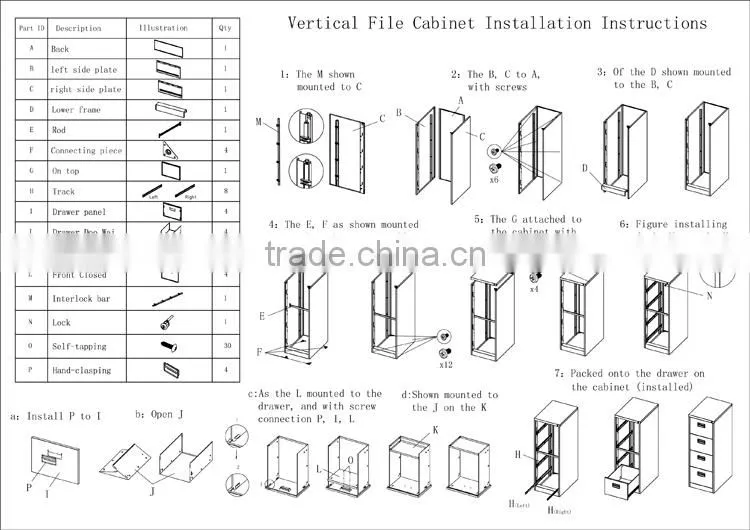 Popular steel office furniture filing cabinet