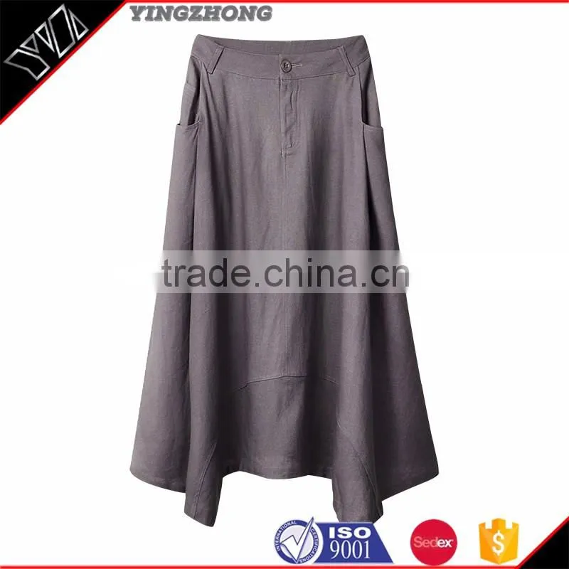 Long skirts in summer new pure color joker leisure show thin woman skirt of tall waist cultivate one's morality