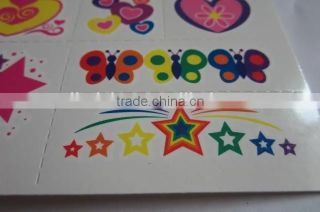 Custom cartoon water transfer temporary color tattoos for kids body art tattoos safe non-toxic color tattoo stickers factory