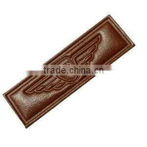 customized design backpack genuine leather patch
