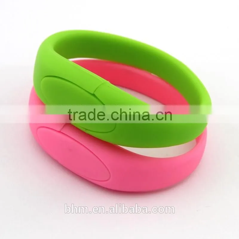New design portable wristband usb flash memory drive silicone