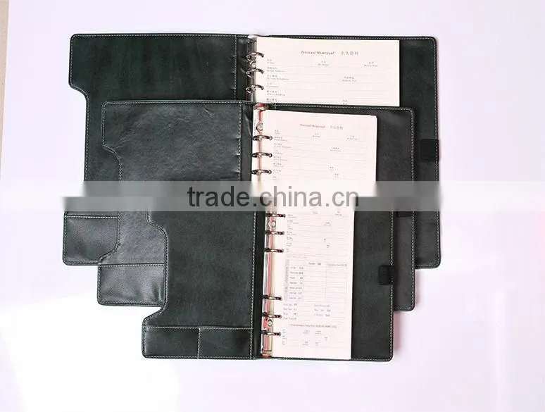 Special bank advertisement green soft imitation leather office gift notepad/organizer/planner/notebook/diary