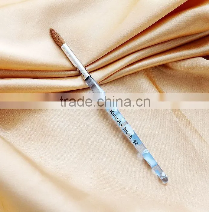 Oval Acrylic Handle Kolinsky Nail Art Brush with Metal nail kolinsky nail art brush
