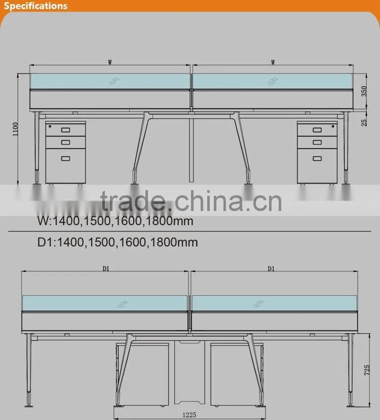 2016 the most popular high-end office furniture mfc table