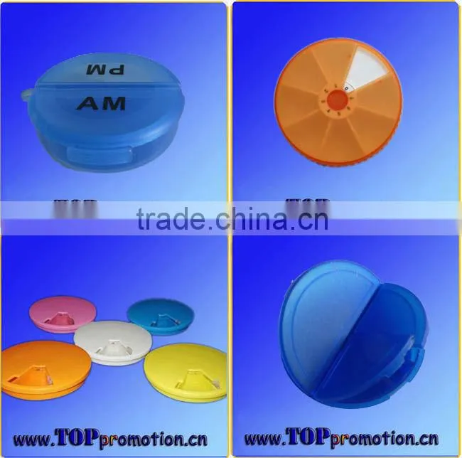 round shape weekly retangle pill box