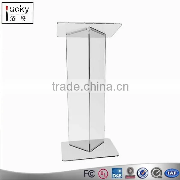 Shenzhen manufacture wedding reception desk custom size shape speech desk/table