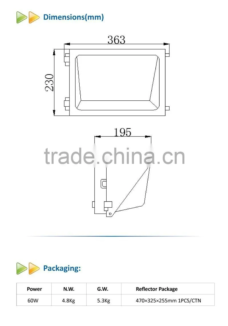 2016 Newest UL approved outdoor lighting 60W LED Wall Pack Light