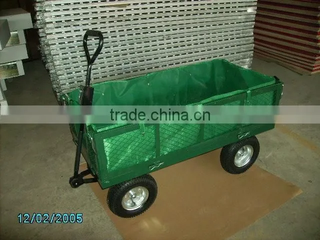 Green color high quality garden mesh trolley