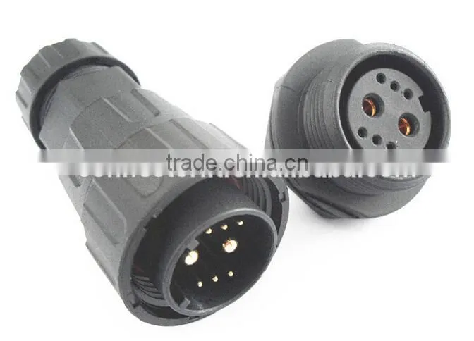 waterproof wire to board 2+6 pin electrical cable connector