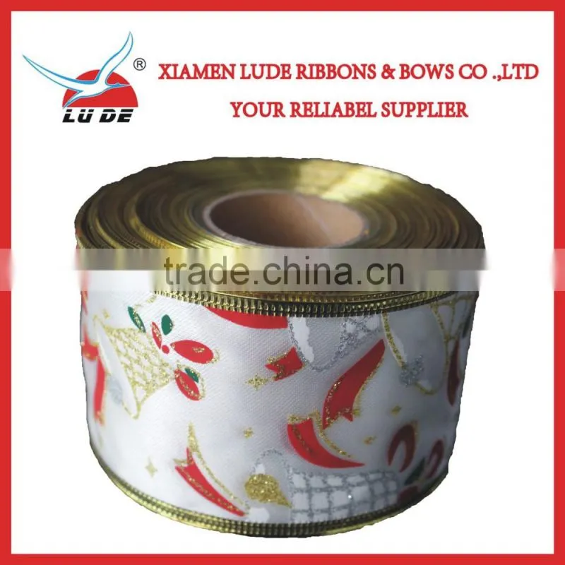 hot sale wired edge Christmas ribbon