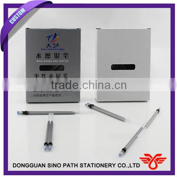 Water erasable silver refill pen, gel ink pen for leather industry