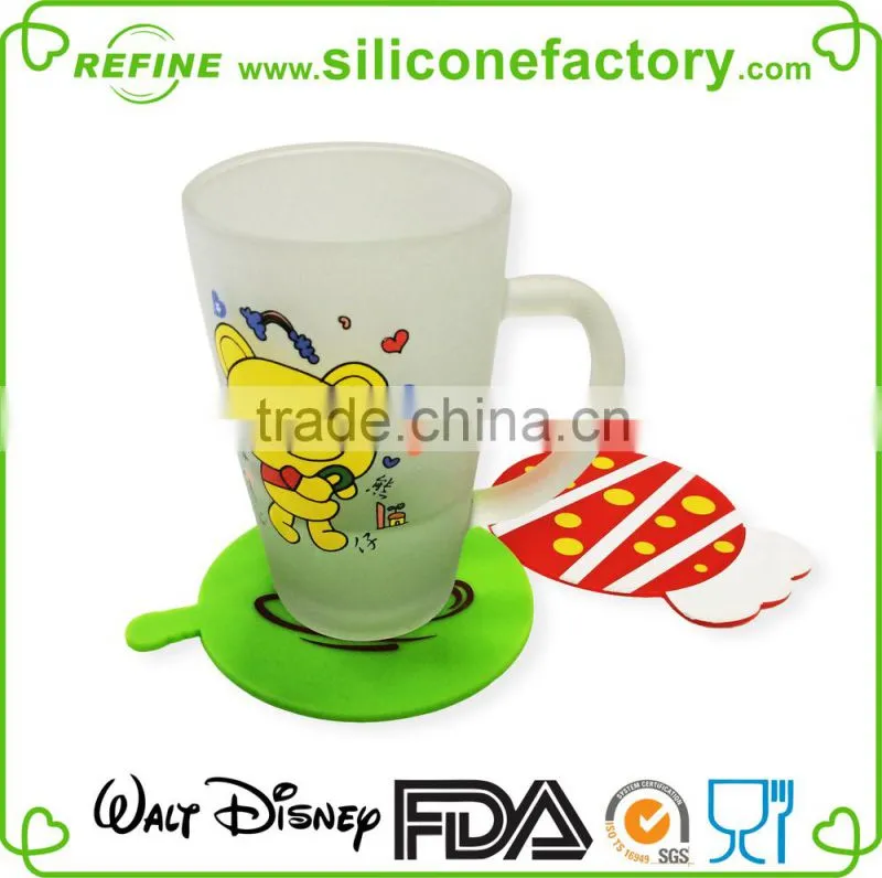 100% food grade heat-resistant round shape silicone coffee/tea cup mat