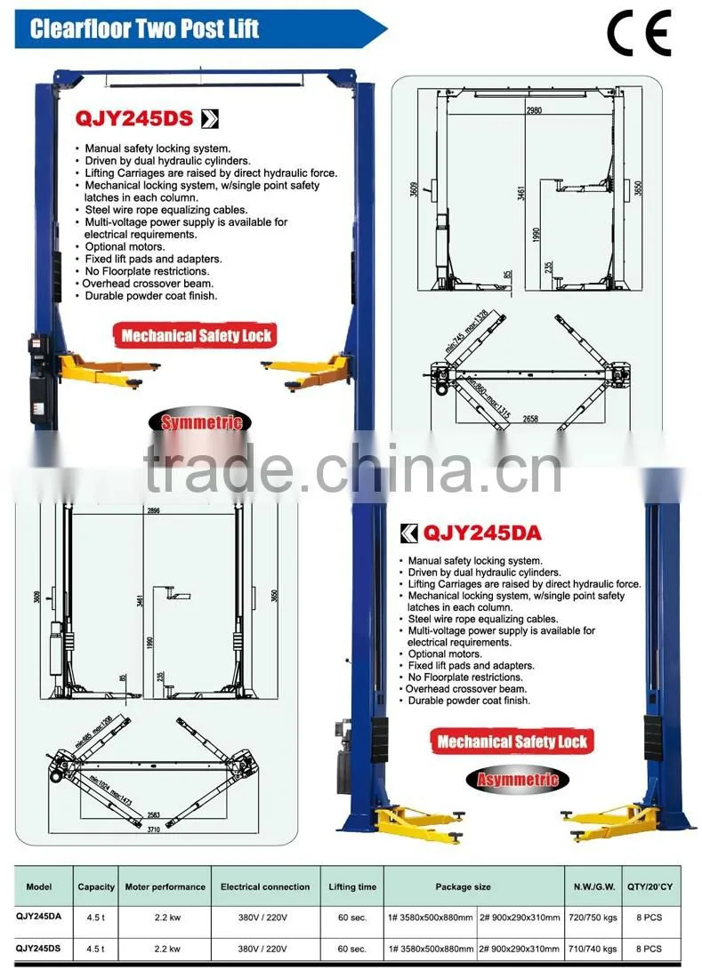 3T cheapest two post auto car lift