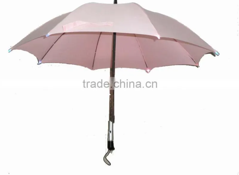 Manufacturing LED Luminous umbrella Fold Automatically Light Emitting Flashlight Umbrella