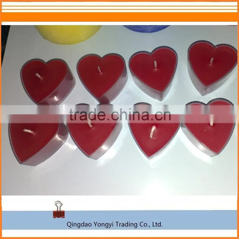 muti-colored tealight candle/heart shaped tealight for wedding decoration