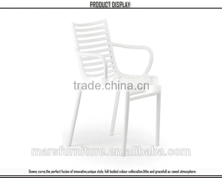 Low price stack plastic chair armrest dining chair
