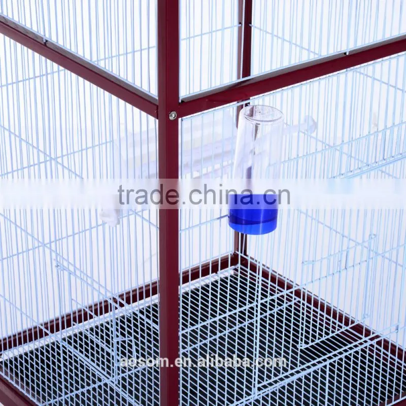 Pawhut Maroon White Metal Parrot Cage