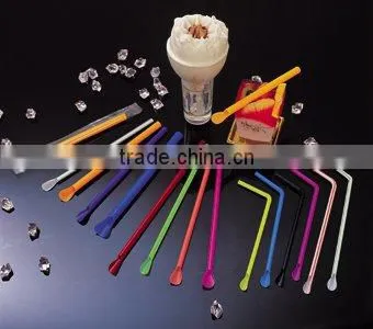 colorful drinking straw with spoon